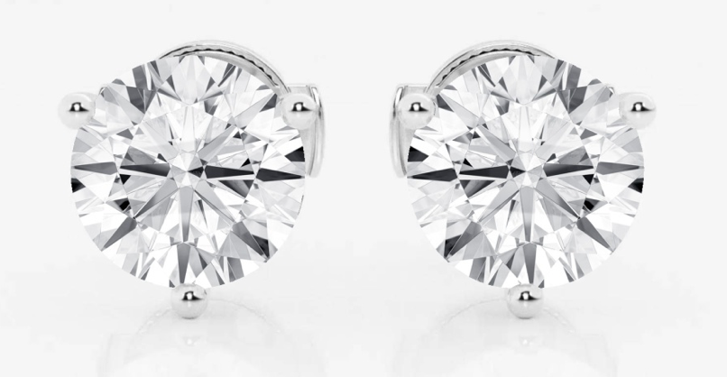 Custom Order-3cttw lab grown Solitaire earrings