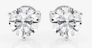 Custom Order-3cttw lab grown Solitaire earrings