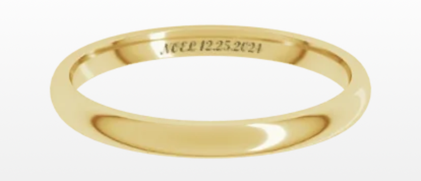 14K Yellow Lightweight Comfort Fit Half Round Band