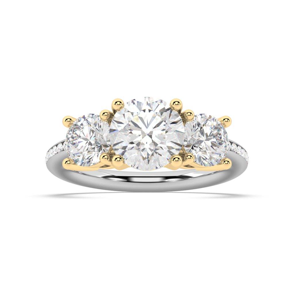Cèline Three Stone lab grown diamond Engagement Ring