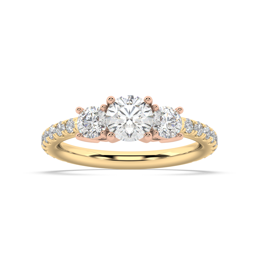 Cèline Three Stone lab grown diamond Engagement Ring
