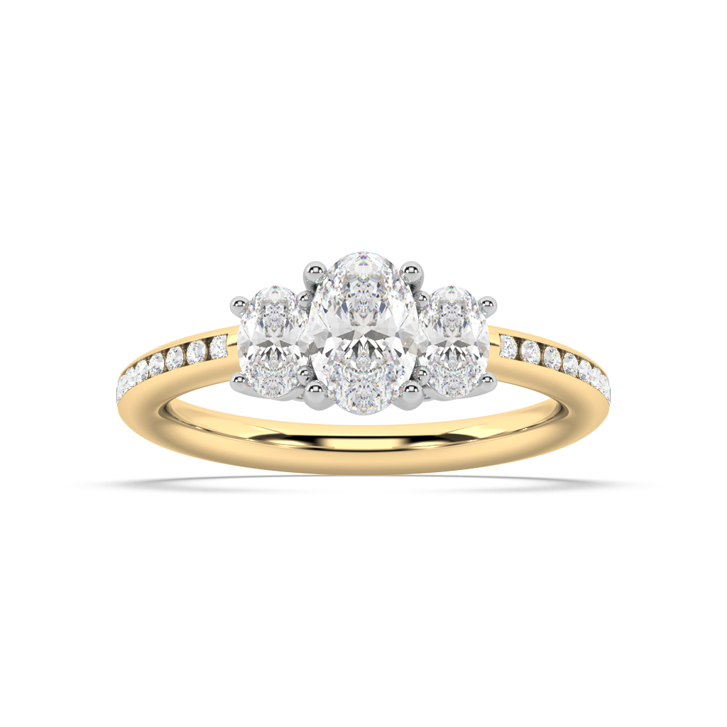 Cèline Three Stone lab grown diamond Engagement Ring