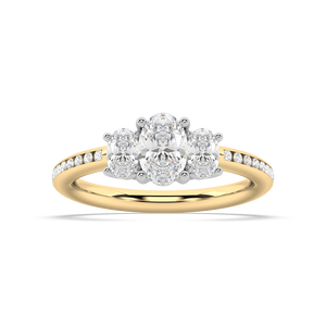 Cèline Three Stone lab grown diamond Engagement Ring
