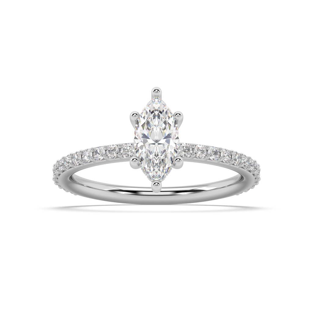 Isabella Cathedral lab grown diamond Engagement Ring